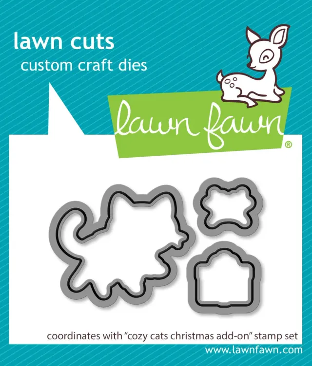 Lawn Fawn Cozy Cats Christmas Add-On LF3900 Stanzen 3tlg