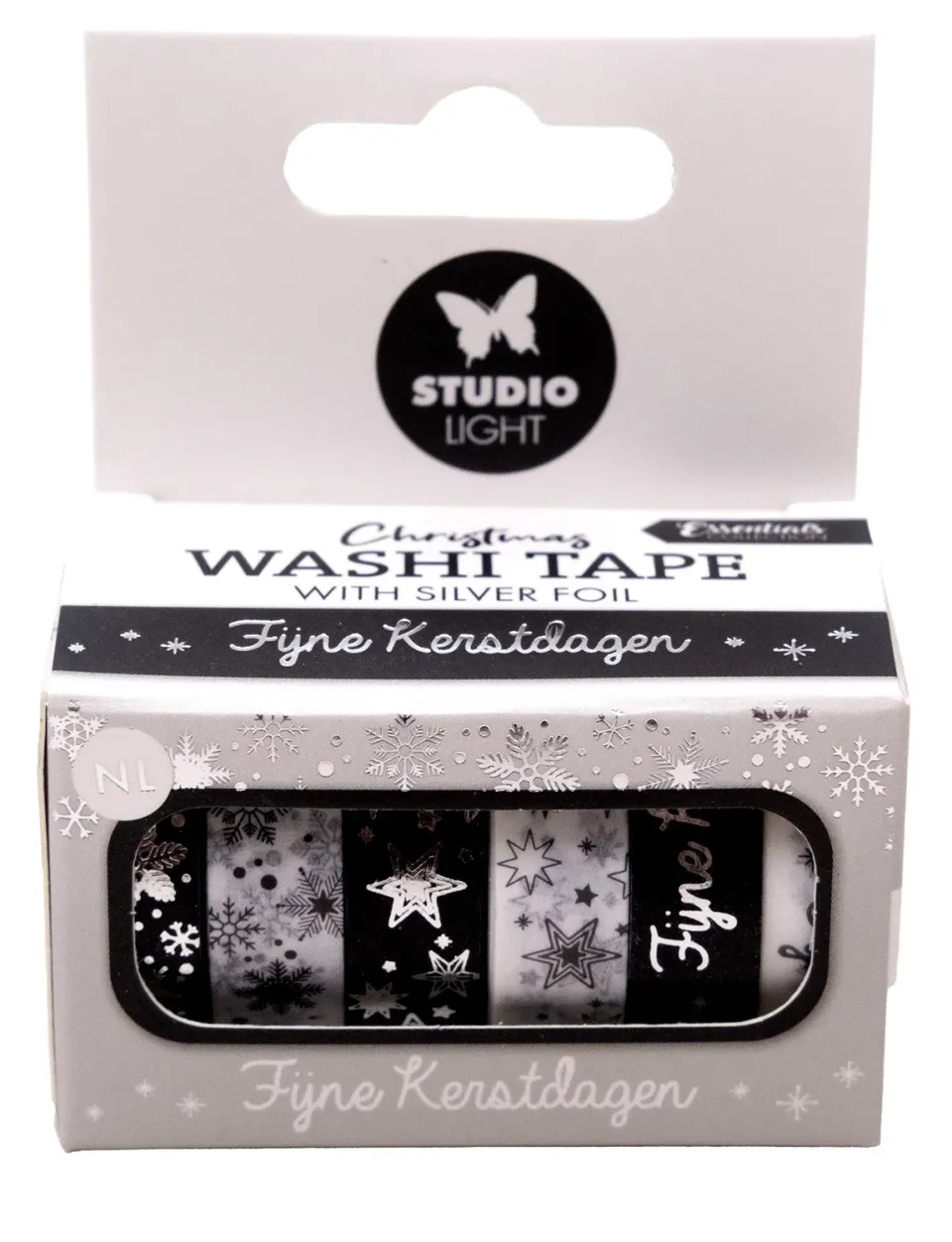 StudioLight Essentials Washi Tape Schwarz-Weiß Silber