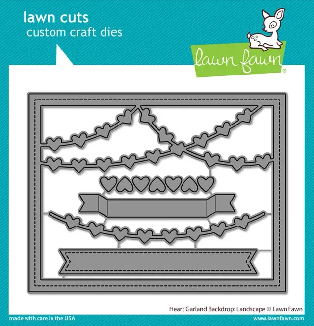 Lawn Fawn Lawn Cuts Heart Garland Backdrop Stanzen Landscape