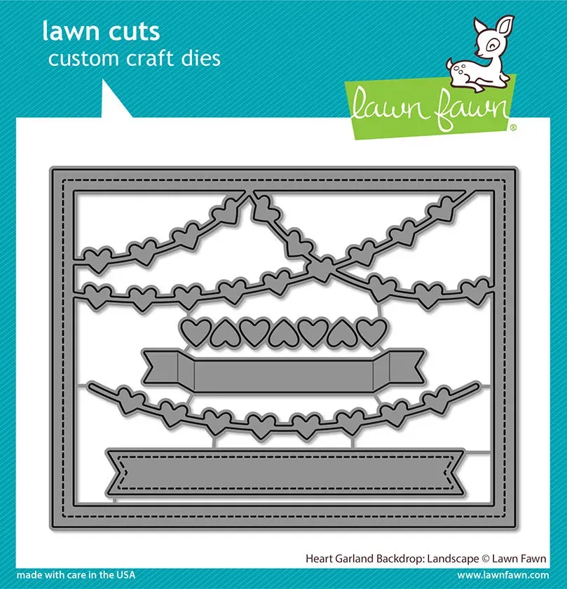 Lawn Fawn Lawn Cuts Heart Garland Backdrop Stanzen Landscape