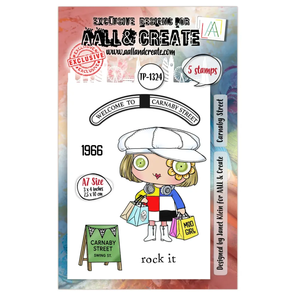 AALL and Create A7 TP-1324 Carnaby Street Stempelset 5 Stempel klar