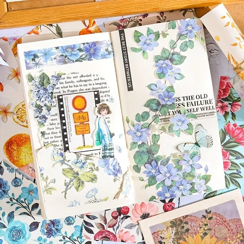 Ieebee Romantic Floral Scrapbookpapier 100-teilig