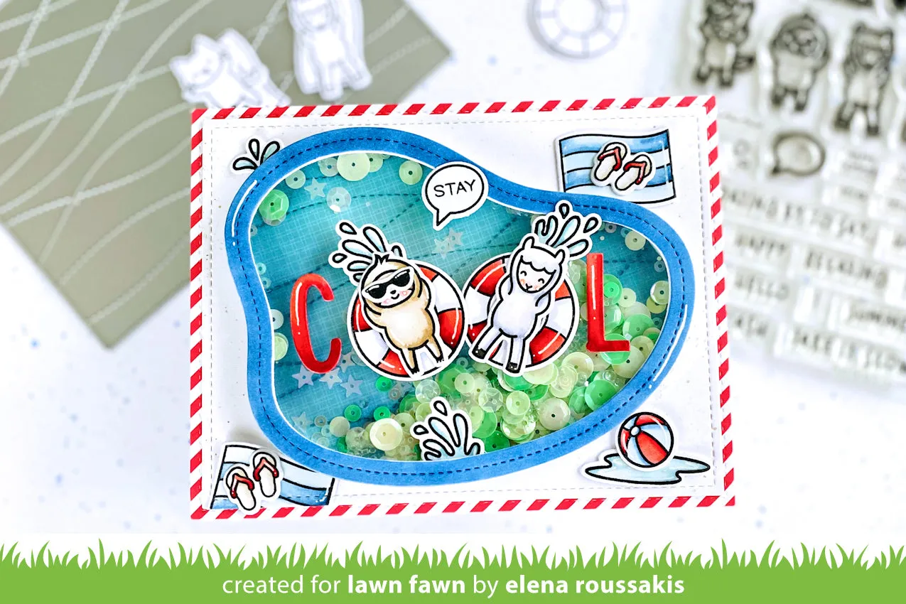 Lawn Fawn Lawn Cuts Stitched Ripple Backdrop Stanze Wellen