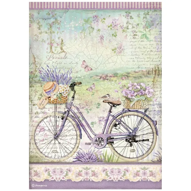 Stamperia Provence DFSA4671 Reispapier A4 Fahrrad