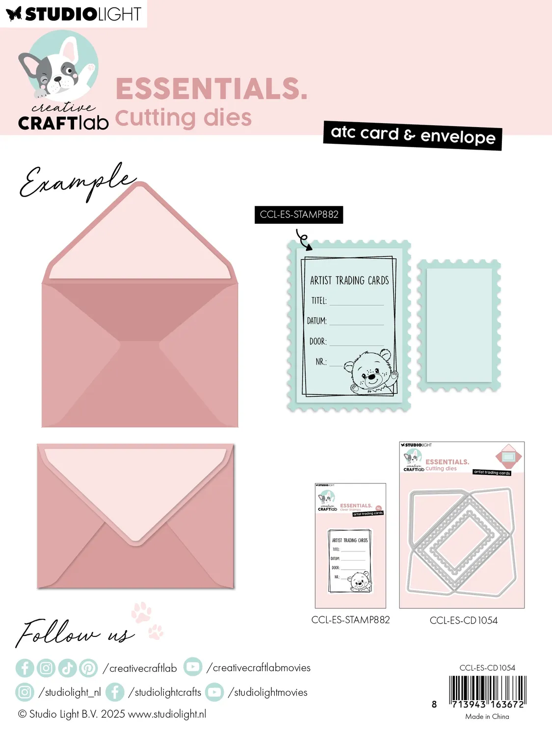 StudioLight Creative Craftlab Stanzschablone ATC Card Envelope