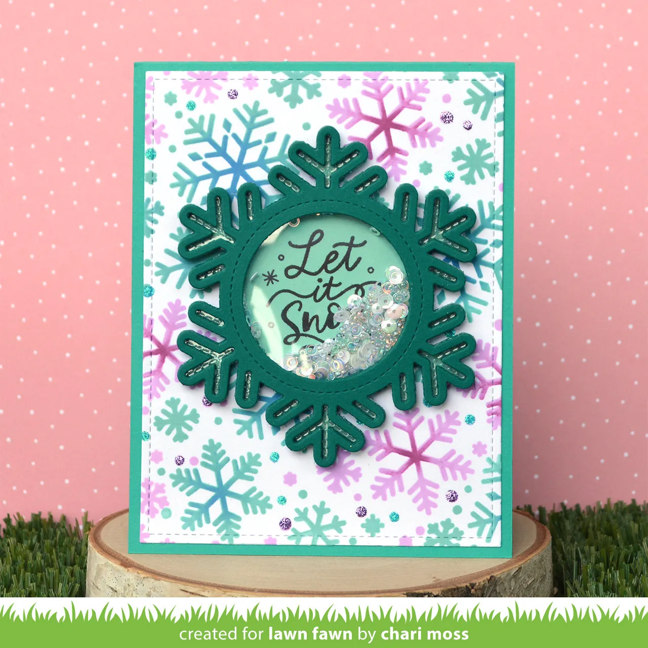 Lawn Fawn Snowflake Background Schablonen 2er Set 15x15 cm