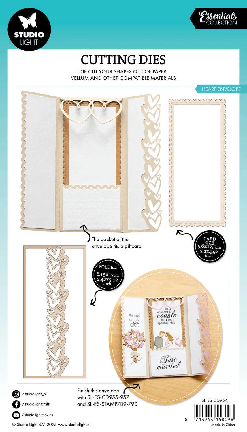 StudioLight Essentials Heart Envelope Stanzschablone Herz