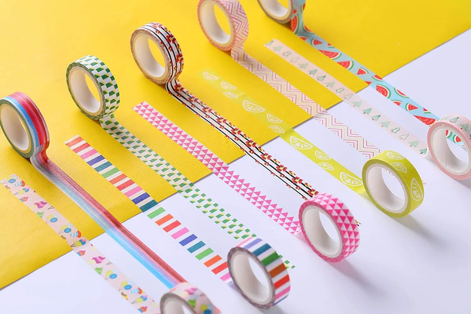 Ieebee Mixed Pattern Washi-Tape 30 Rollen Karo Streifen