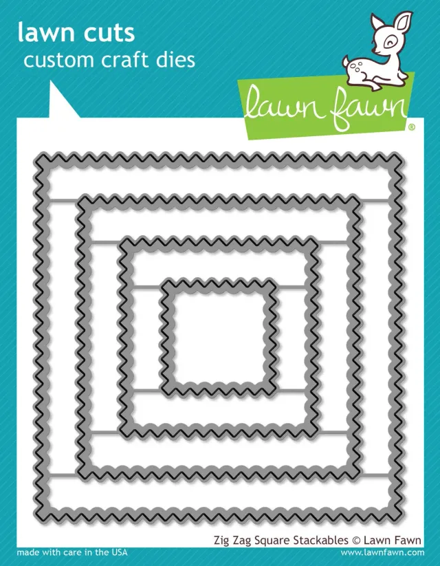 Lawn Fawn Lawn Cuts Zig Zag Square Stackables LF1384 Stanzschablonen 4er Set