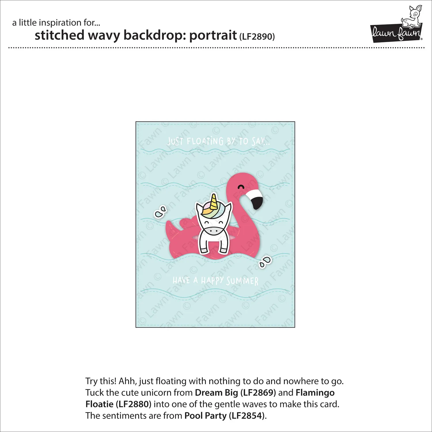 Lawn Fawn Stitched Wavy Backdrop Portrait Stanze Wellen