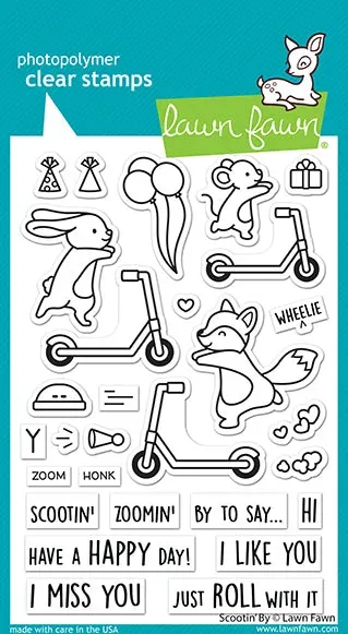 Lawn Fawn Scootin By Stempelset Roller Tiere