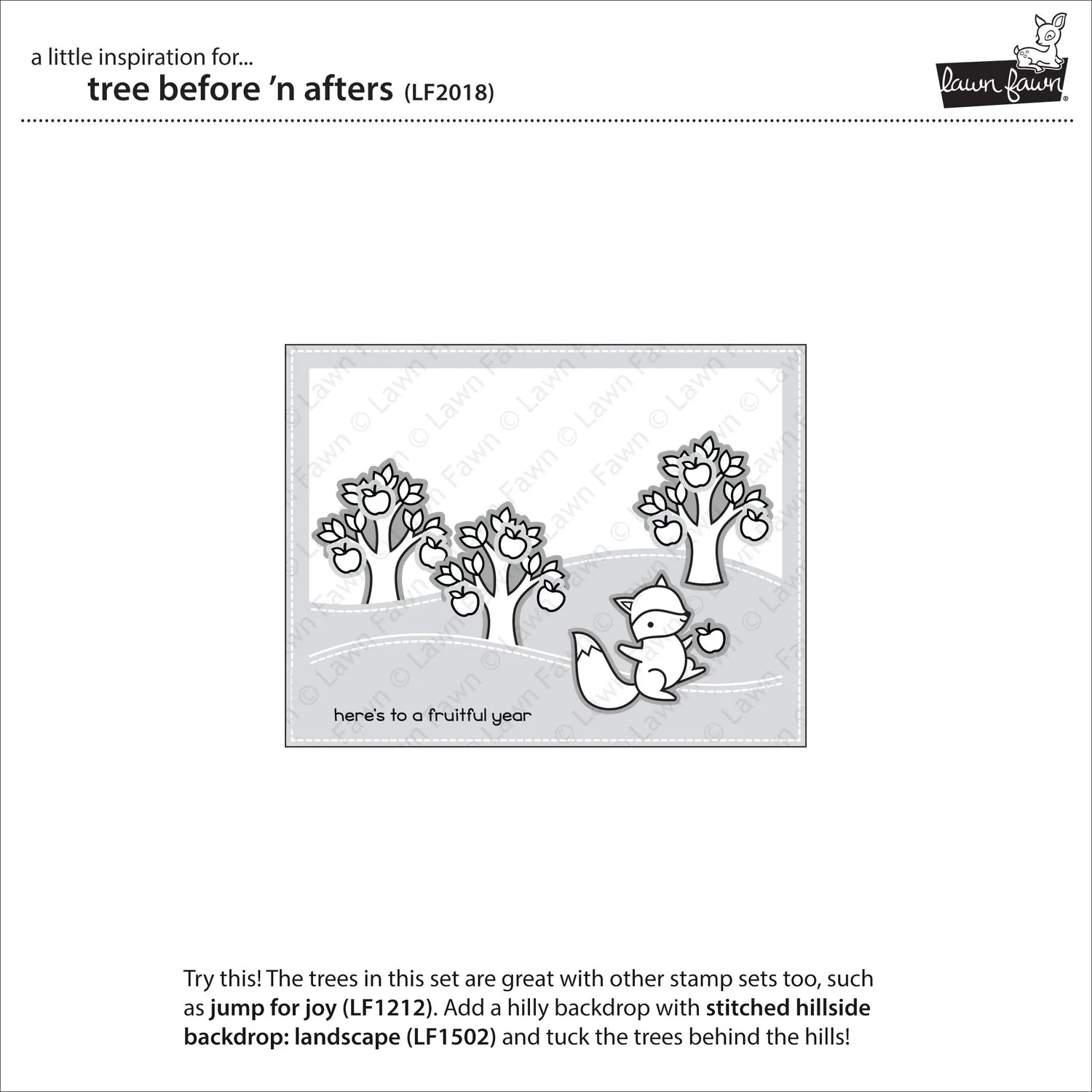 Lawn Fawn Tree Before 'n Afters LF2018 Clear Stamps 4 Jahreszeiten