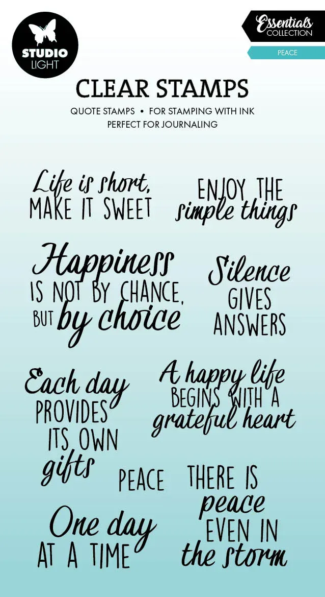 Studio Light Essentials Quotes Peace Clear Stempel 9x13 cm