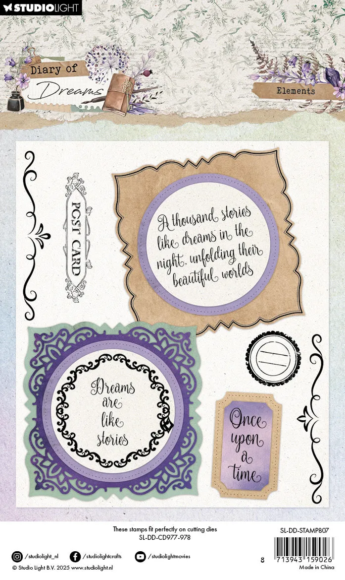 StudioLight Diary of Dreams Elements Clear Stamp 93x136mm