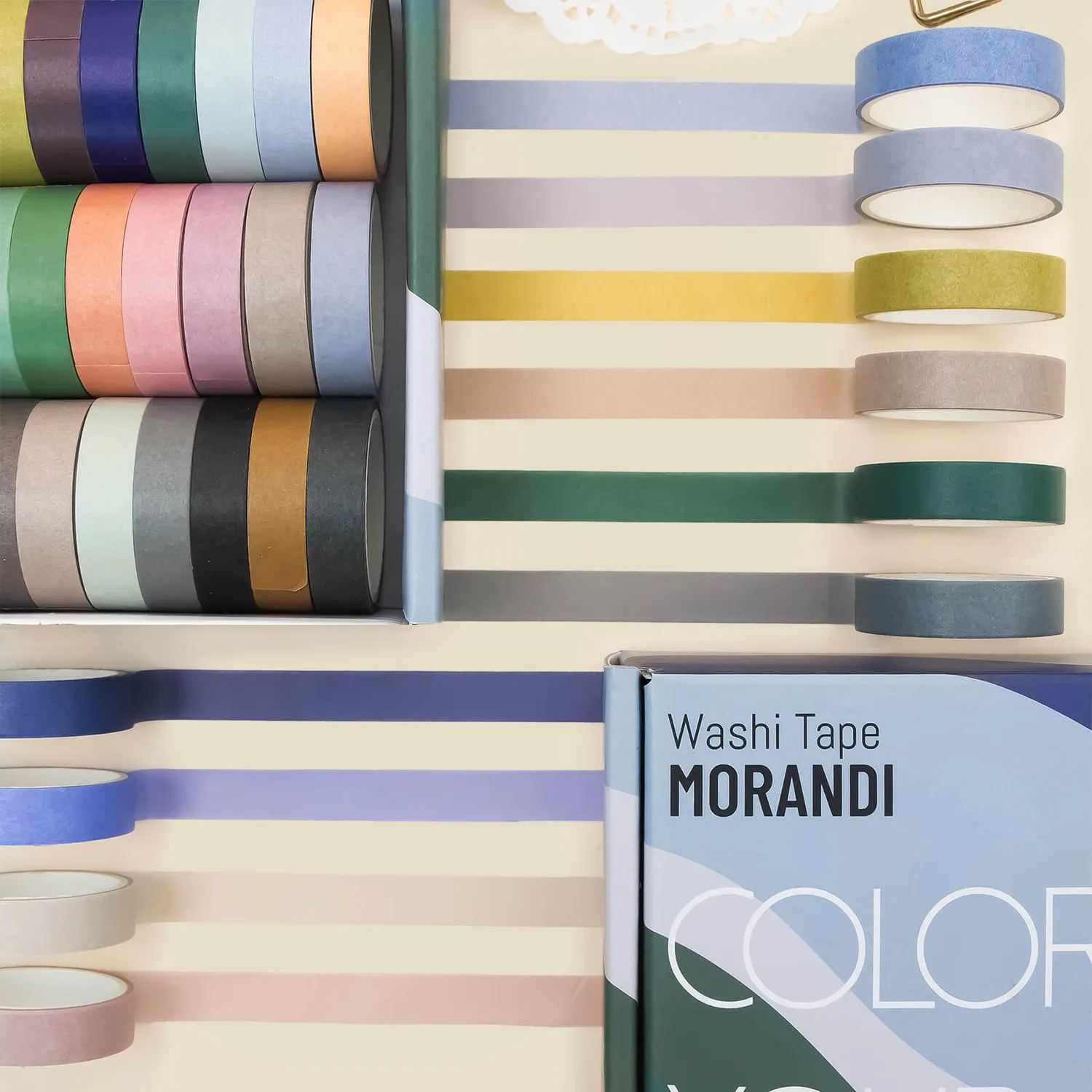 Ieebee Morandi Washi Tape 39 Rollen 10 mm x 3 m