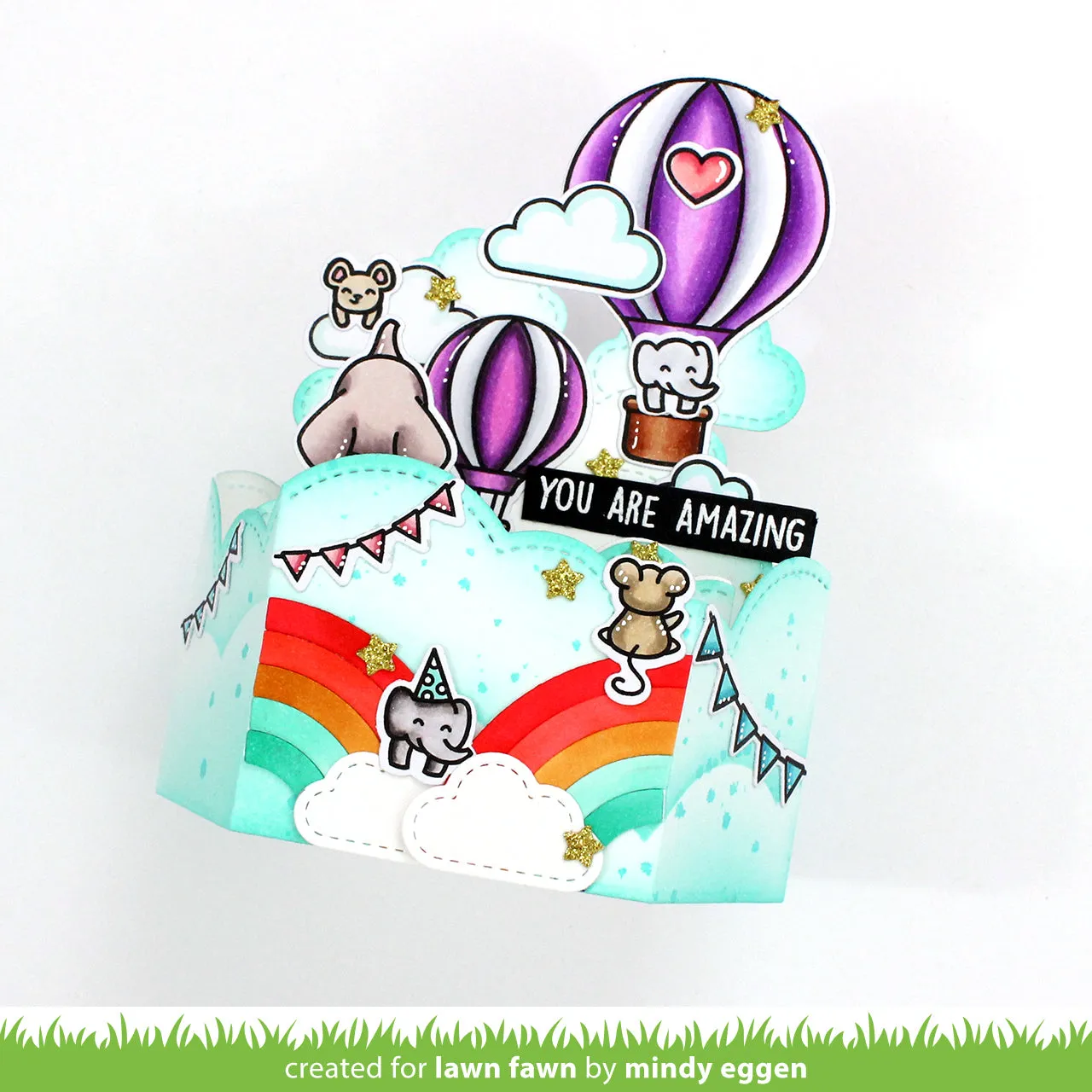 Lawn Fawn Platform Pop-Up Cloud Wrap Around Stanzen interaktiv