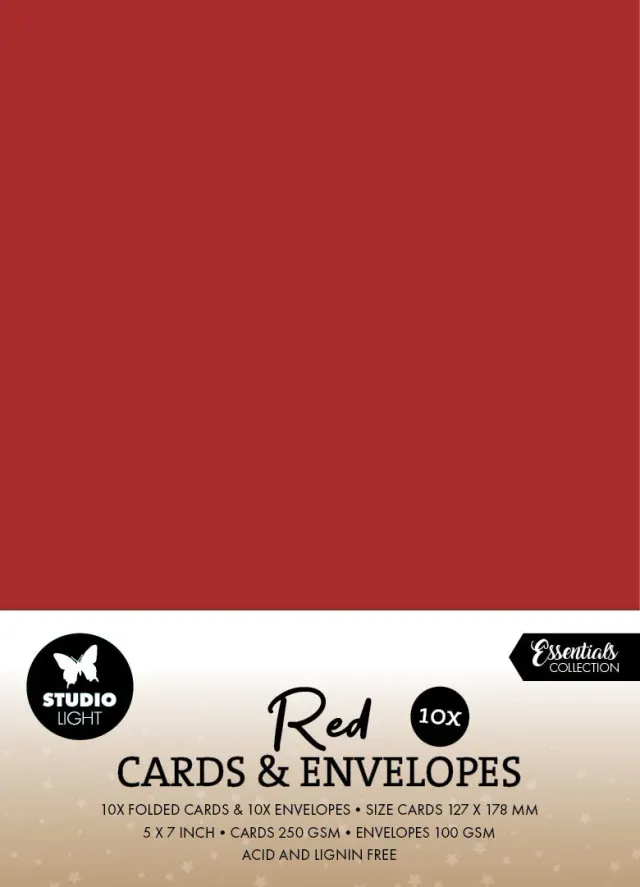StudioLight Essentials Karten Umschläge Christmas Red 127x178mm 20tlg