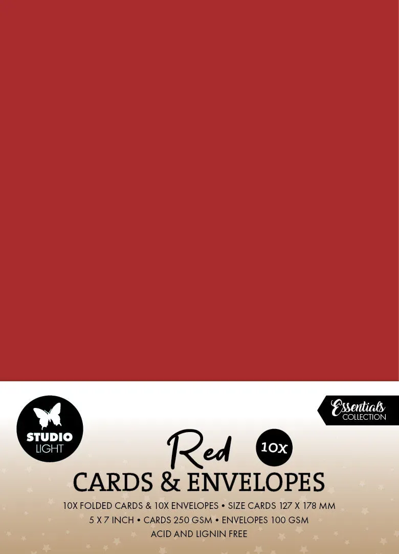 StudioLight Essentials Karten Umschläge Christmas Red 127x178mm 20tlg