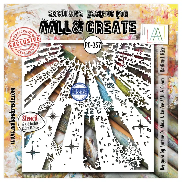 AALL and Create PC-257 Radiant Rise Schablone 15x15 cm Mylar
