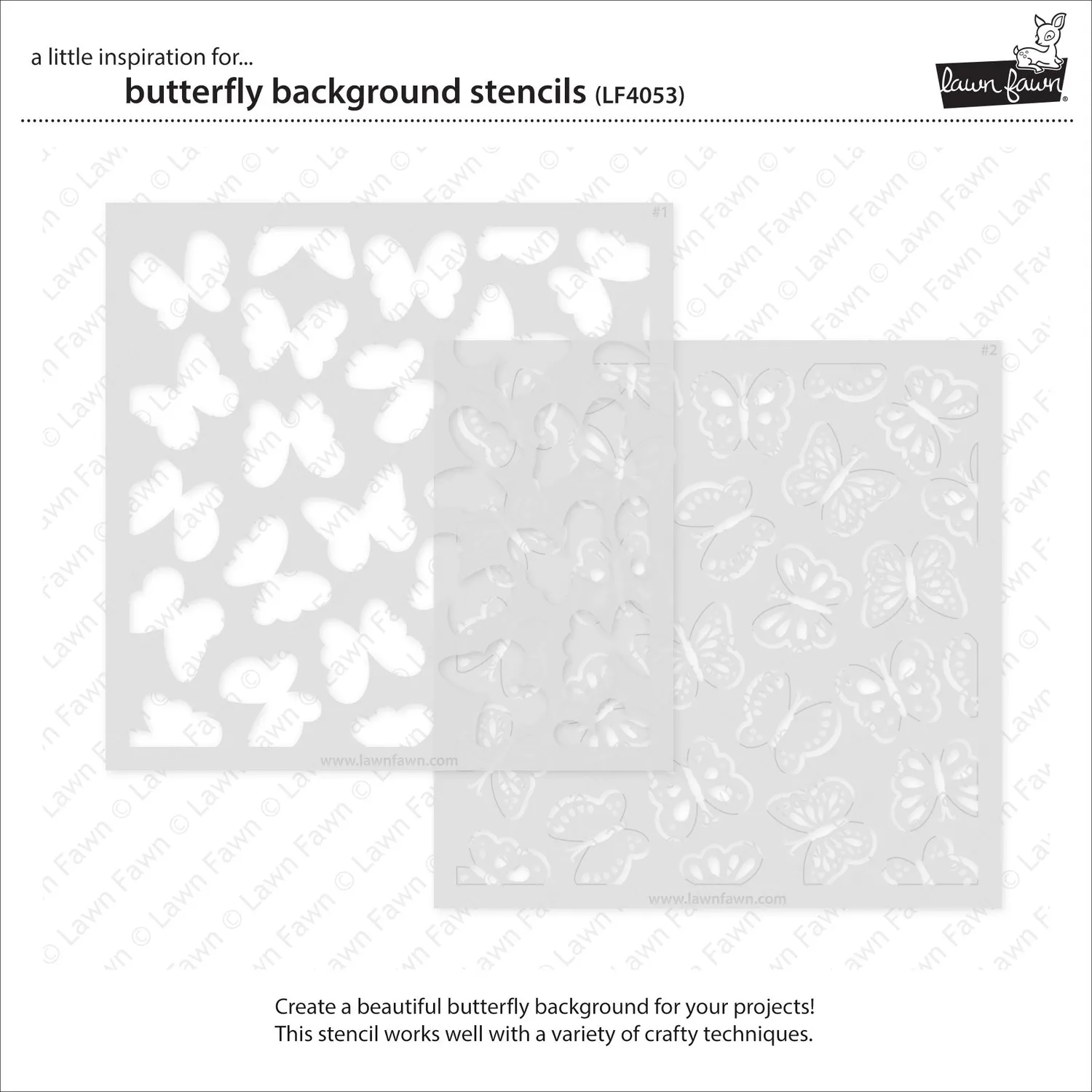 Lawn Fawn Butterfly Background Schablone LF4053 Schmetterlinge 6x6