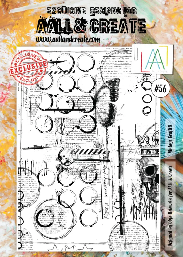 AALL and Create #56 Vintage Graffiti Stempelset A4 Text