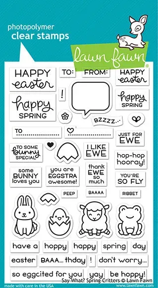Lawn Fawn Say What? Spring Critters LF2228 Stempelset