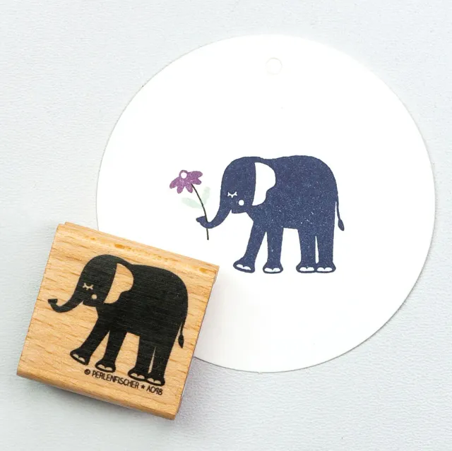 Perlenfischer Elefantenbaby Stempel 33x26 mm Zoo