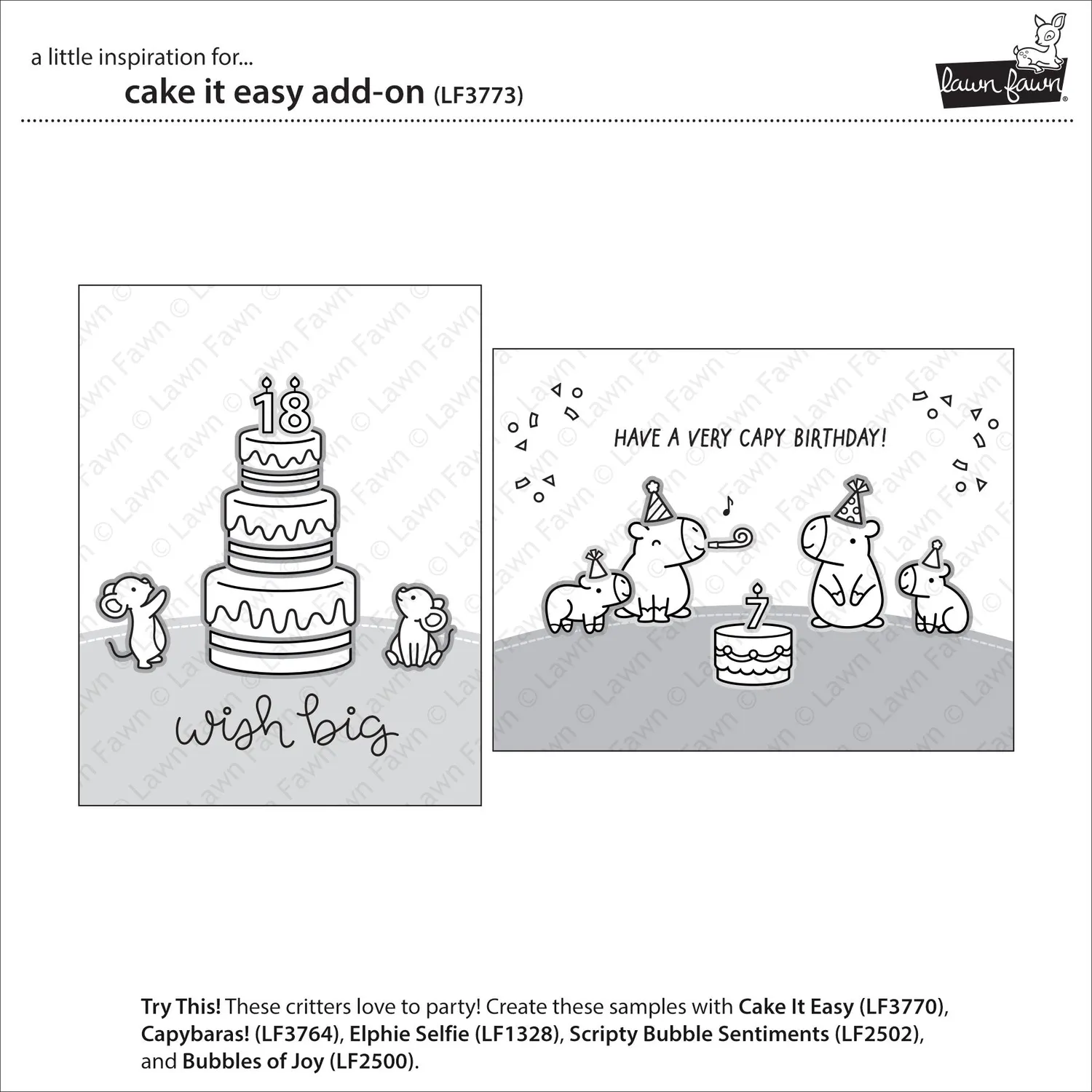 Lawn Fawn Cake It Easy Add-On Clear Stamps Torte