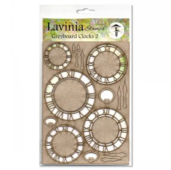 Lavinia-Stamps Greyboard Clocks 2 Rohling Uhren