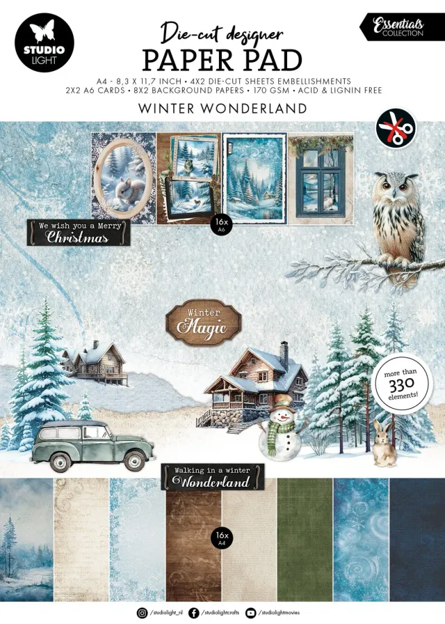StudioLight Essentials Winter Wonderland A4 Stanzblock 28 Blatt