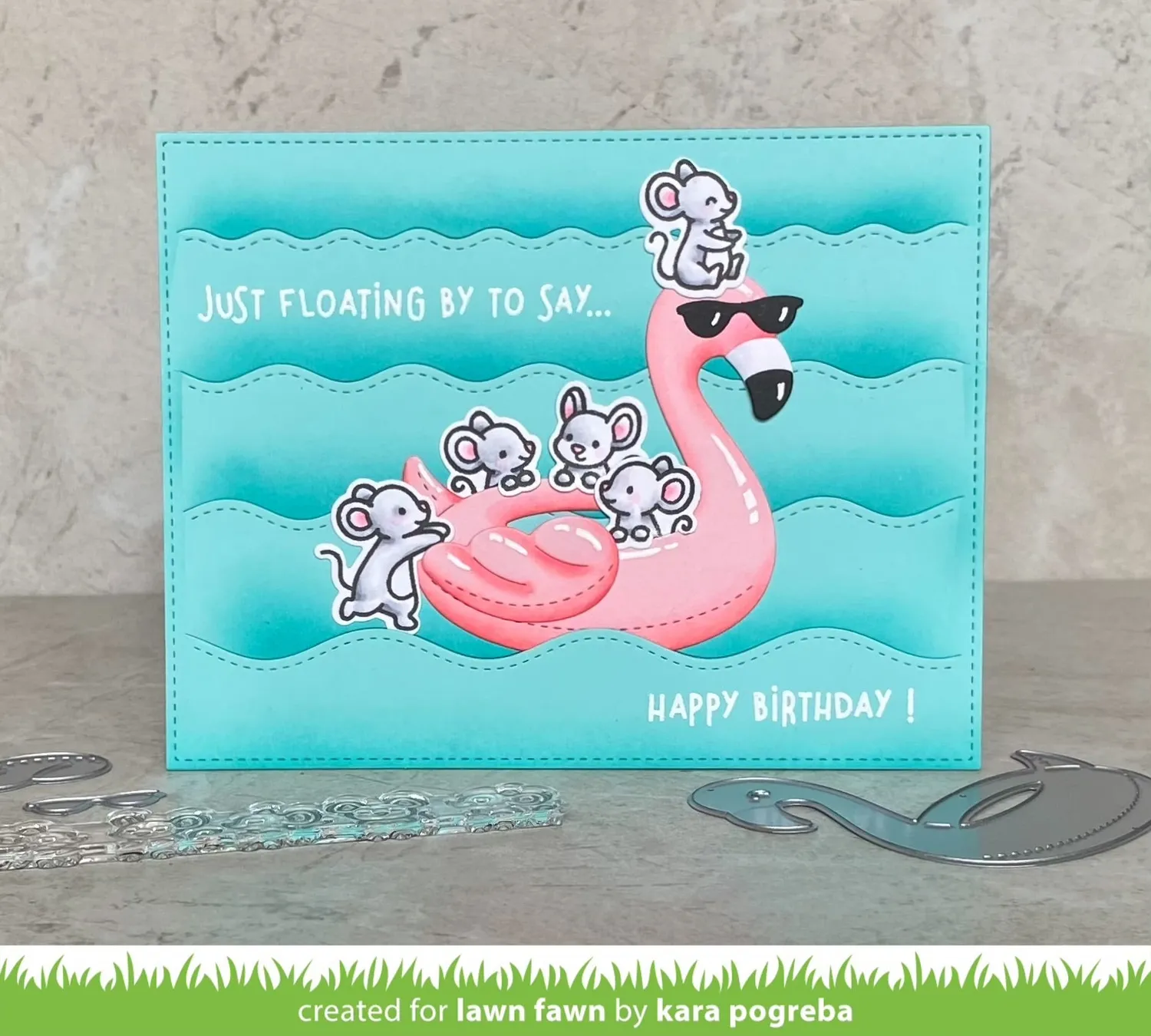Lawn Fawn Flamingo Floatie Stanzschablonen Sommer