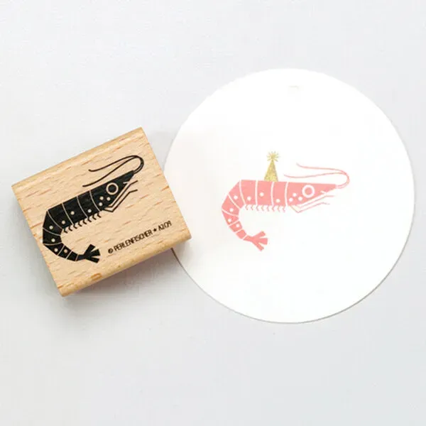 Perlenfischer Scampi Stempel 27x37 mm Maritim