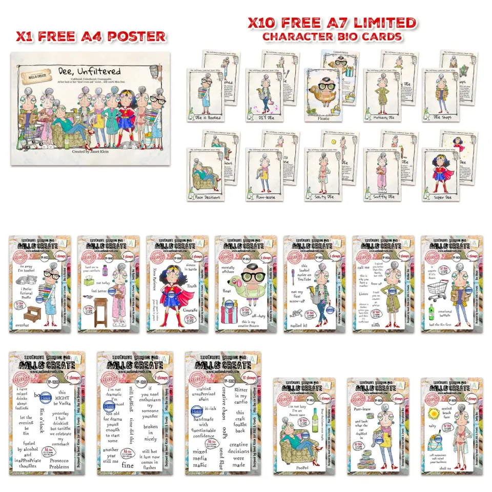AALL and Create Janet Klein Miss Dee Stempel Bundle Figuren