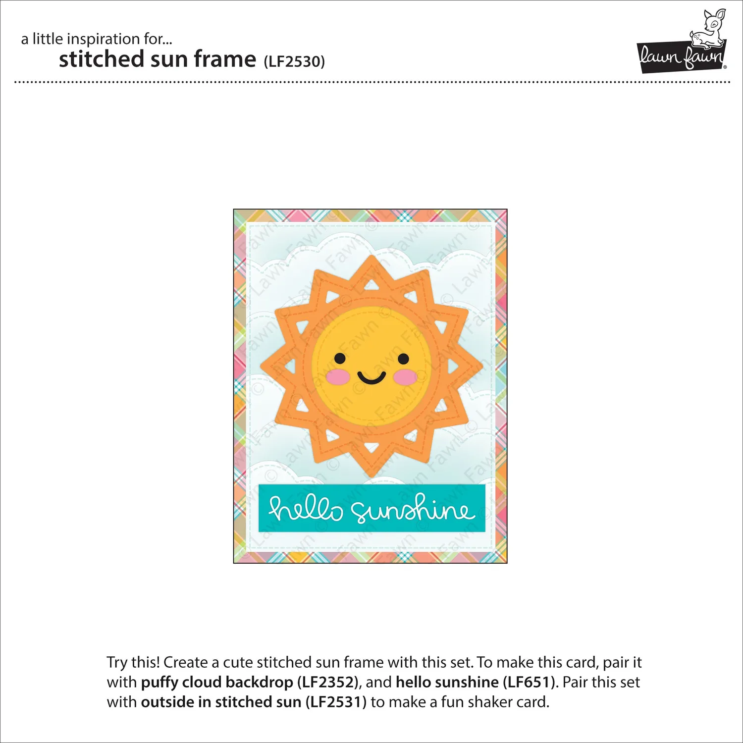 Lawn Fawn Lawn Cuts Stitched Sun Frame Stanzen Sonne
