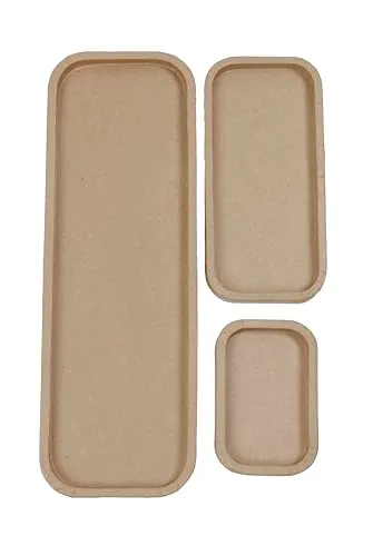 Décopatch AC881C Tabletts Pappmaché Rohlinge 3er Set