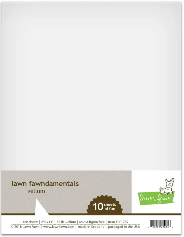 Lawn Fawn Vellum Transparentpapier 10 Blatt cremeweiß