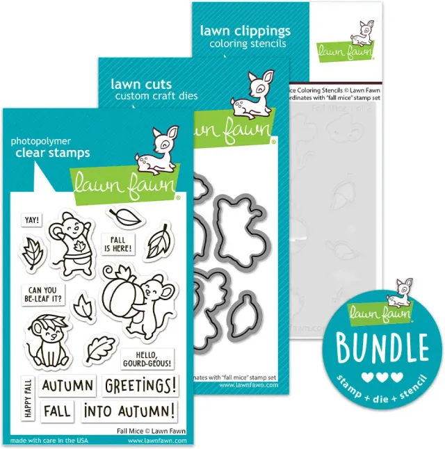 Lawn Fawn Fall Mice Stempelset Stanzen Bundle Herbst