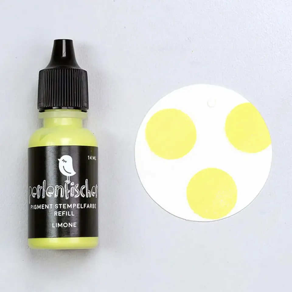 Perlenfischer Pigment Stempelfarbe Refill Limone 14ml