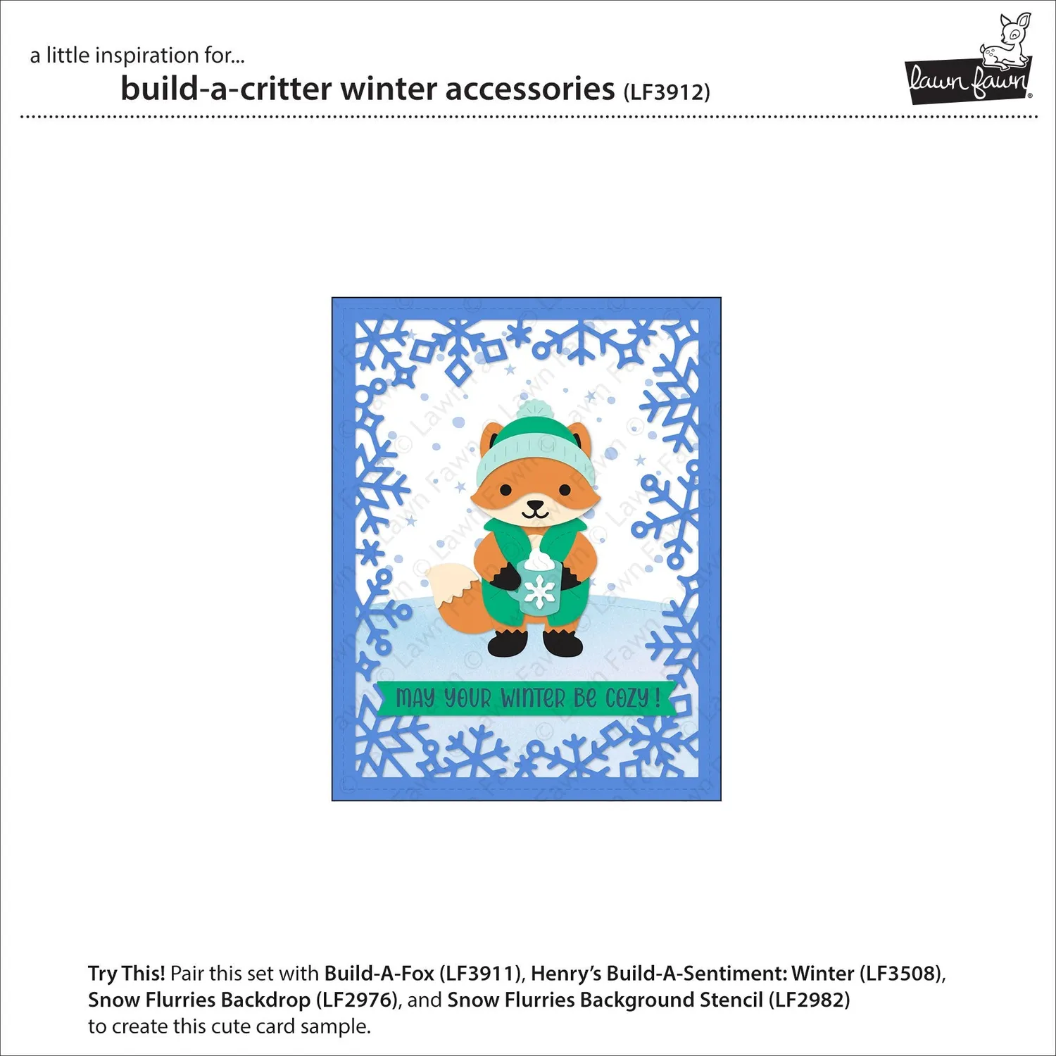 Lawn Fawn Build-A-Critter Winter Accessories LF3912 Stanze