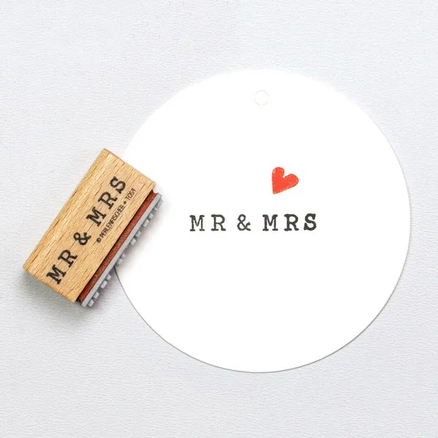 Perlenfischer Mr & Mrs Stempel 4x31 mm Hochzeit