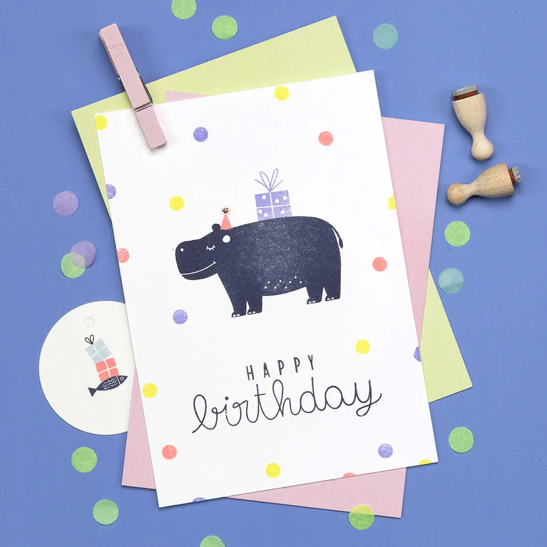 Perlenfischer Happy Birthday 6 Stempel Text 26x72mm
