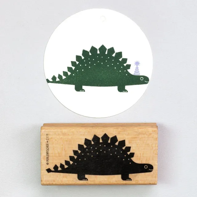 Perlenfischer Stegosaurus Stempel Dino 72x32 mm