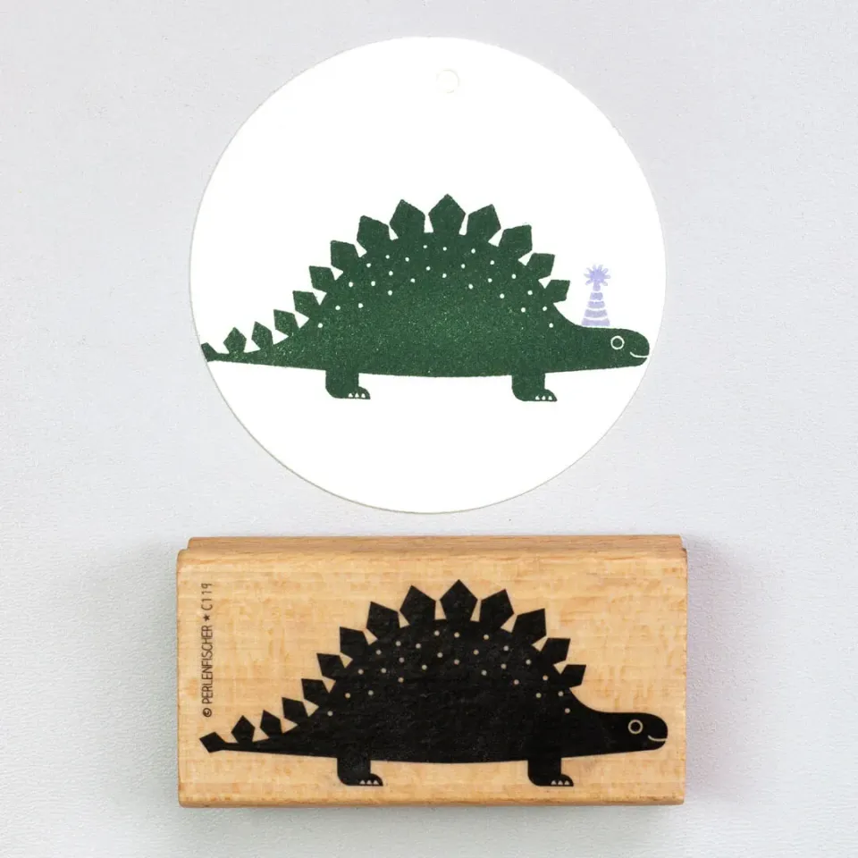 Perlenfischer Stegosaurus Stempel Dino 72x32 mm