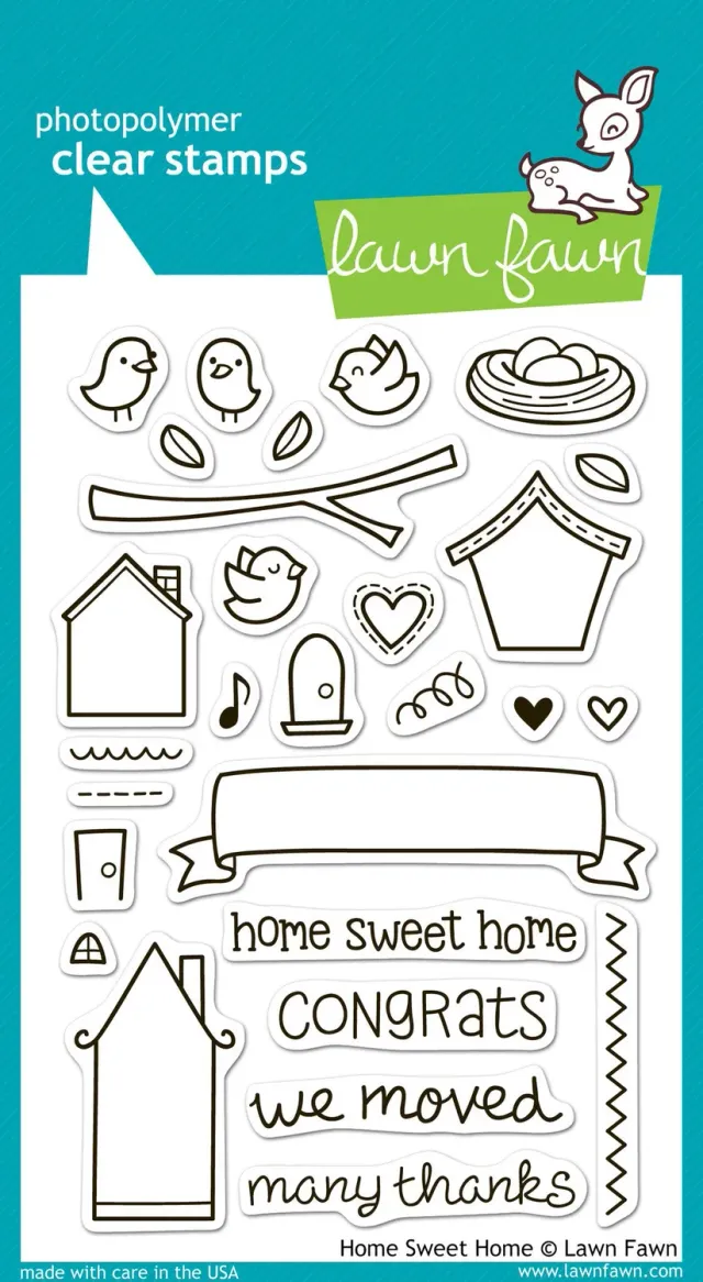 Lawn Fawn Home Sweet Home Stempelset klar 27-teilig Einzug