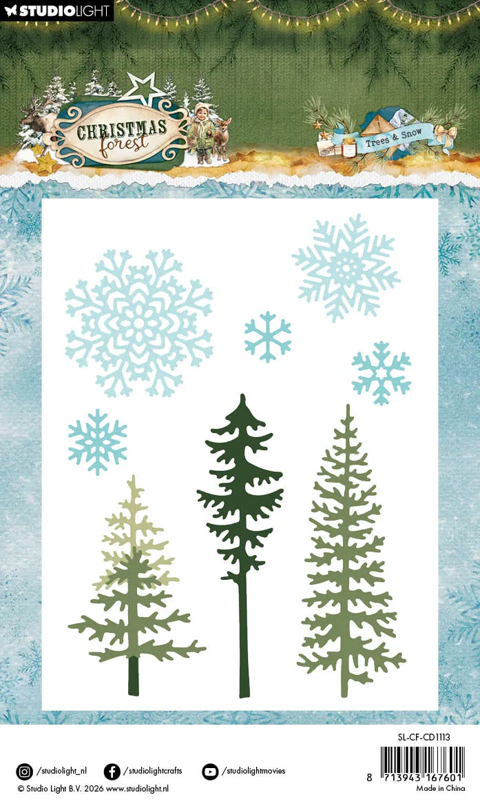 StudioLight Christmas Forest Trees and Snow Stanzschablone