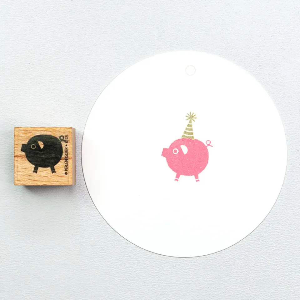 Perlenfischer Lucky Pig Stempel 16 x 19 mm
