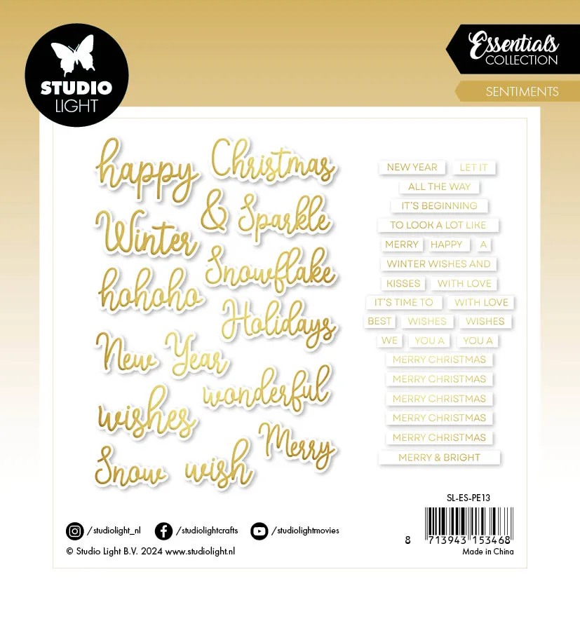 StudioLight Essentials Golden Sentiments Papierelemente Gold