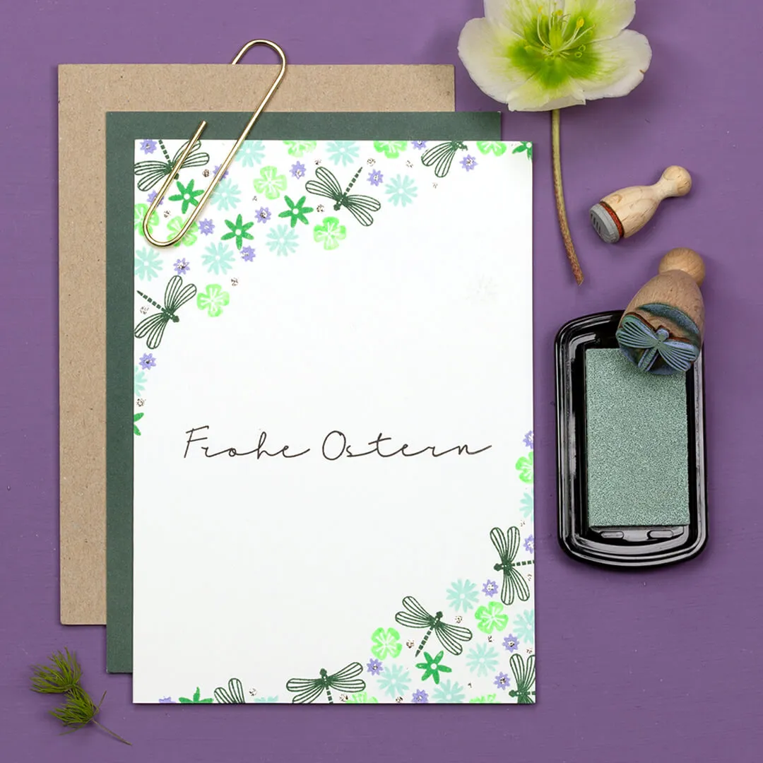 Perlenfischer Libelle klein Stempel 13x20 mm Insekt