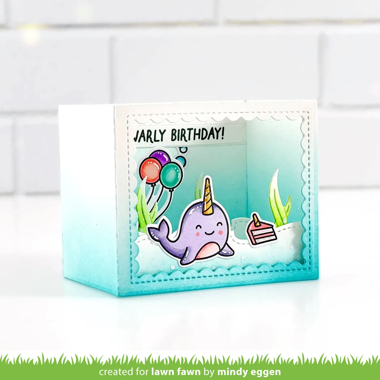 Lawn Fawn You're So Narly Stempelset Narwal LF3297