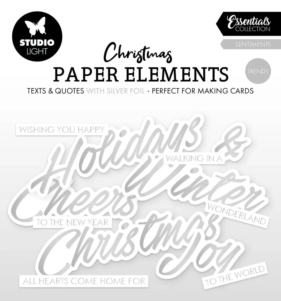 StudioLight Essentials Paper Elements Silver Sentiments 40 St
